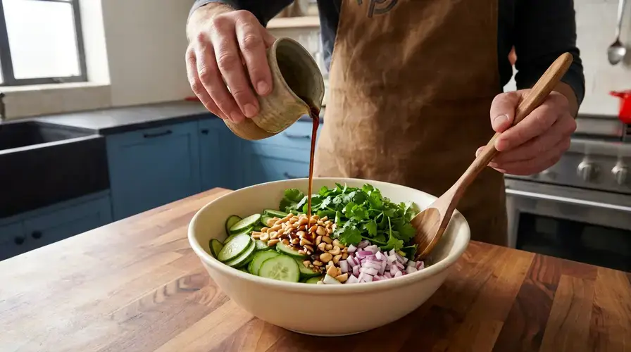 Recipe section image for Frisse Salade van Komkommer en Pinda