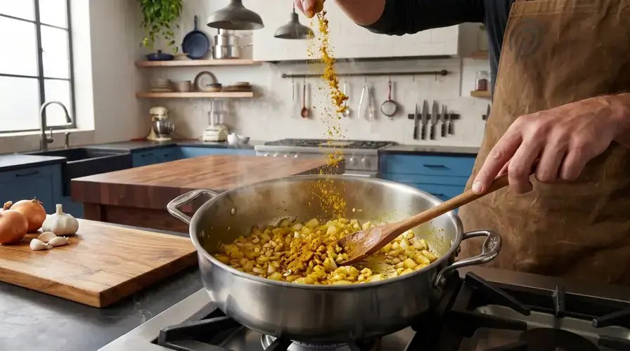 Recipe section image for Romige pastinaaksoep met kerrie en appel