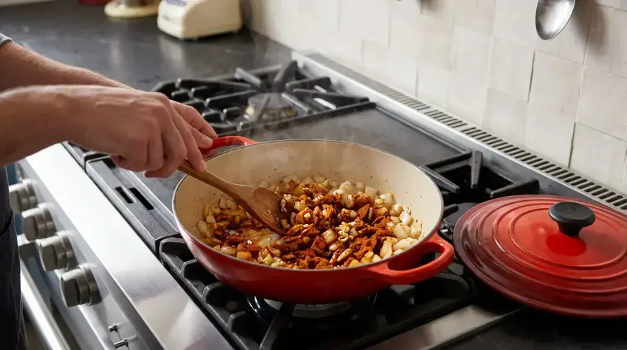 Recipe section image for Snel en kruidig stoofpotje van kikkererwten en verse spinazie