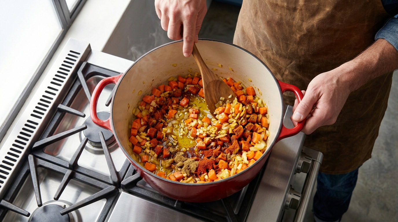 Recipe section image for Gezond en makkelijk stoofpotje van linzen en wortel