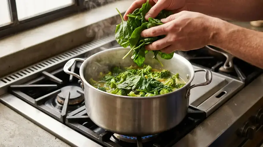 Recipe section image for Romige broccoli-spinaziesoep vol vitaminen