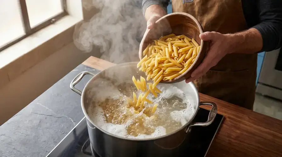 Recipe section image for Pasta met spruitjes, walnoten en spekjes
