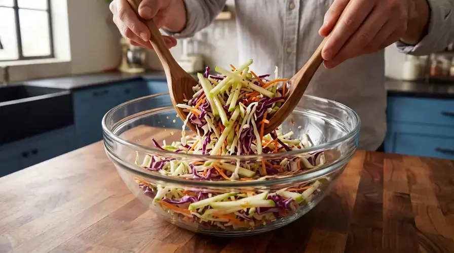Recipe section image for Knapperige Koolsalade met Amandel en Appel