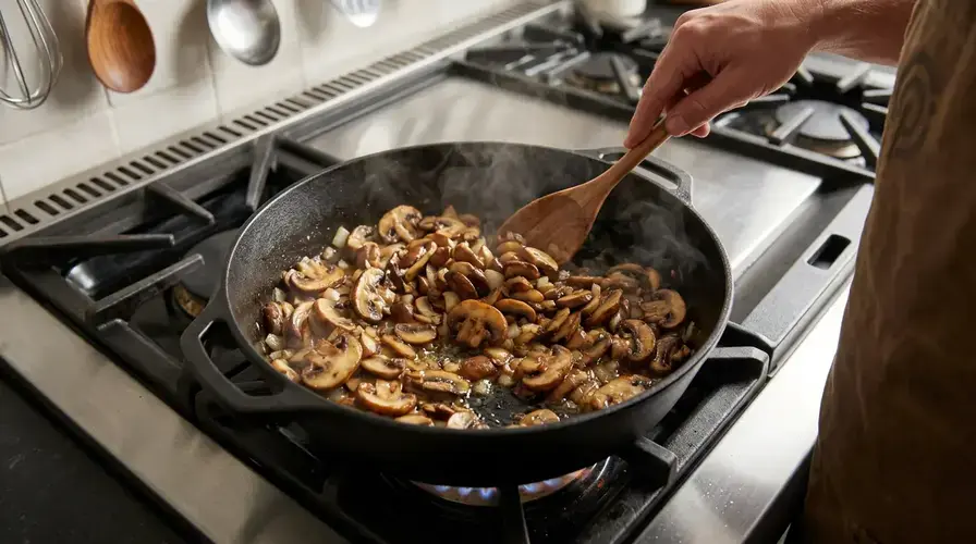Recipe section image for Zelfgemaakte romige champignonsoep met peterselie