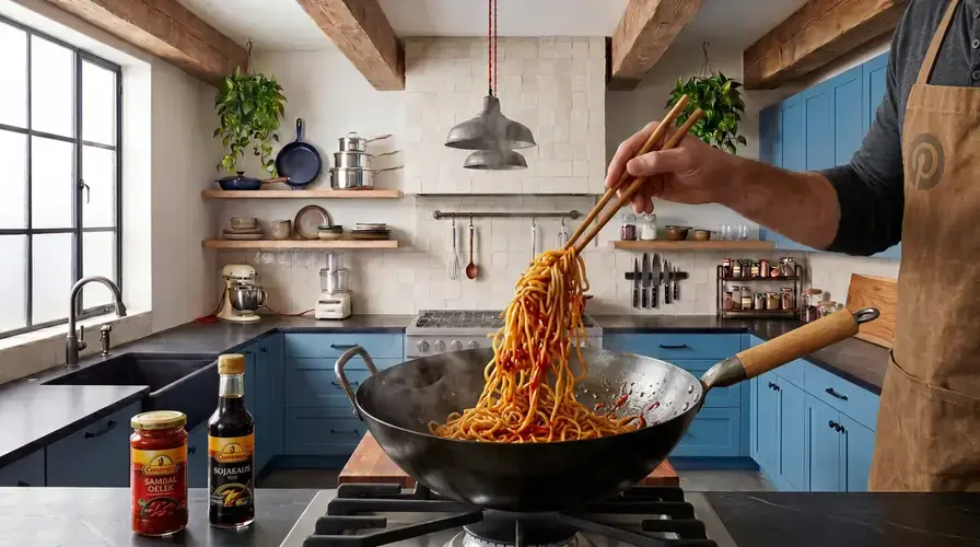Recipe section image for Snelle noedels met chilisaus en lente-ui