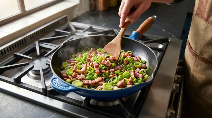 Recipe section image for Kleine hartige taartjes met prei en spek