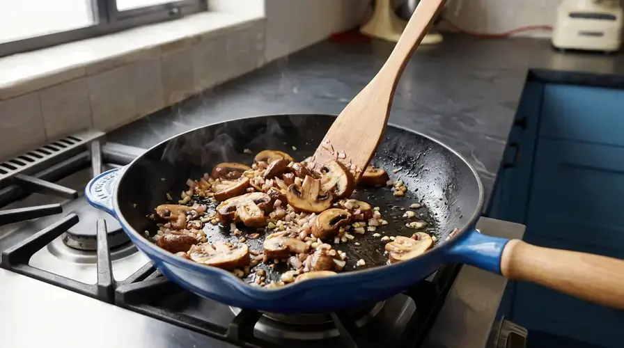 Recipe section image for Romige pasta met champignons en truffeltapenade