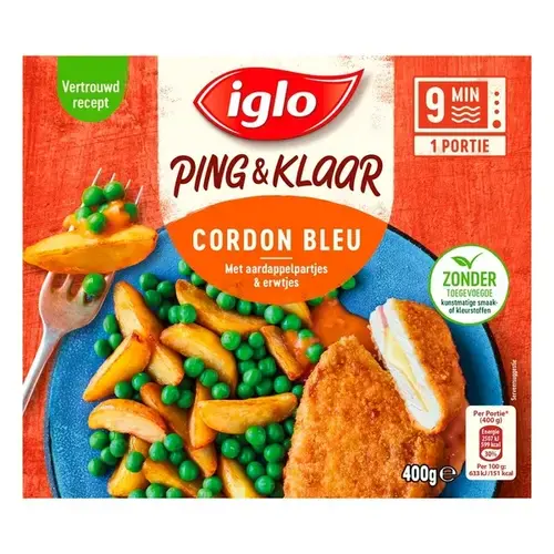Iglo ping en klaar cordon bleu