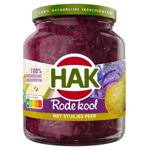 Hak rode kool met stukjes peer