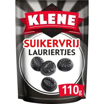 Afbeelding 2 van Klene Drop Lauriertjes Suikervrij 110g