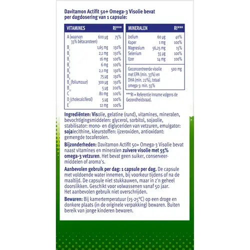 Afbeelding 2 van Davitamon Actifit 50+ omega 3 90 capsules