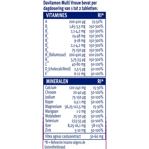 Afbeelding 3 van Davitamon Multi vrouw 60 tabletten