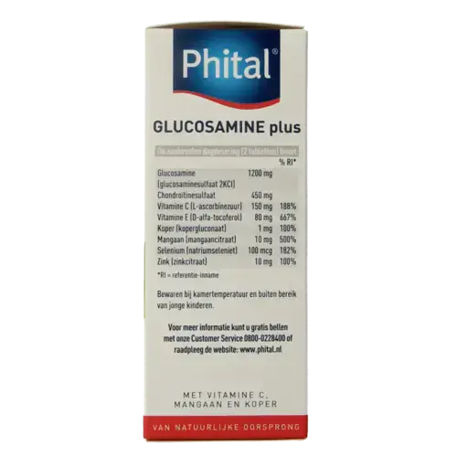 Afbeelding 2 van Phital Glucosamine plus 60 tabletten