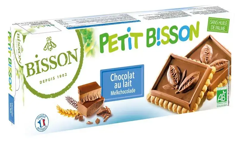 Bisson Petit theebiscuit melkchocolade bio 150 gram