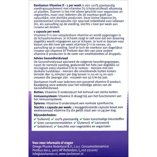 Afbeelding 2 van Davitamon Vitamine D3 vegan