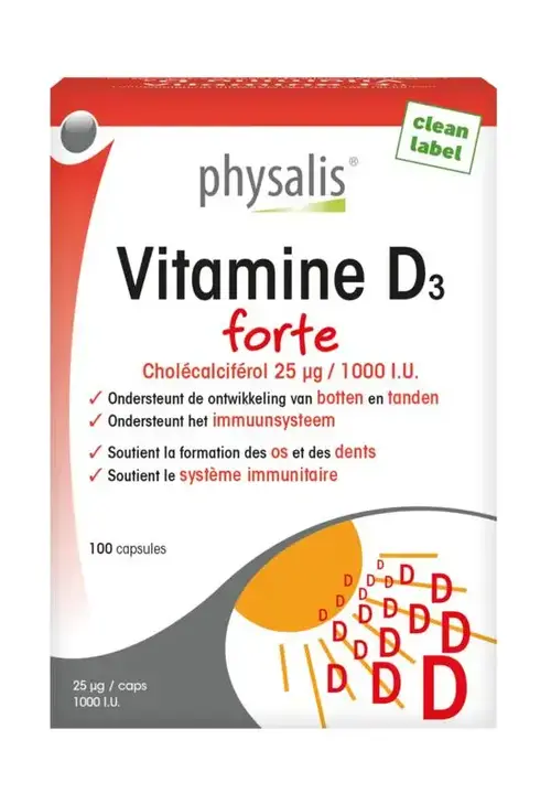 Physalis Vitamine D3 forte 100 capsules