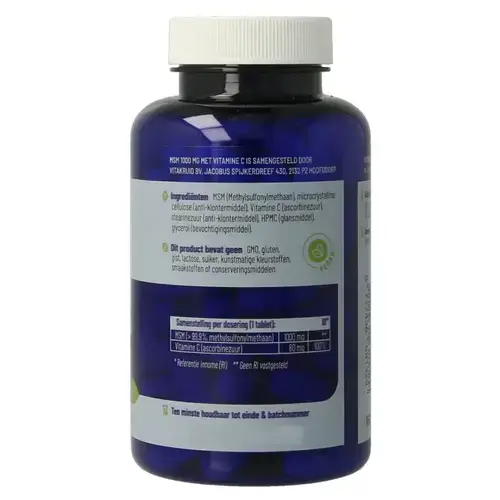 Afbeelding 2 van Vitakruid MSM 1000mg + vitamine C 120 tabletten