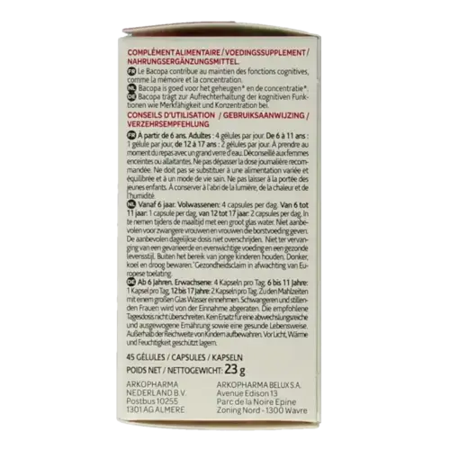 Afbeelding 4 van Arkocaps Bacopa 45 capsules