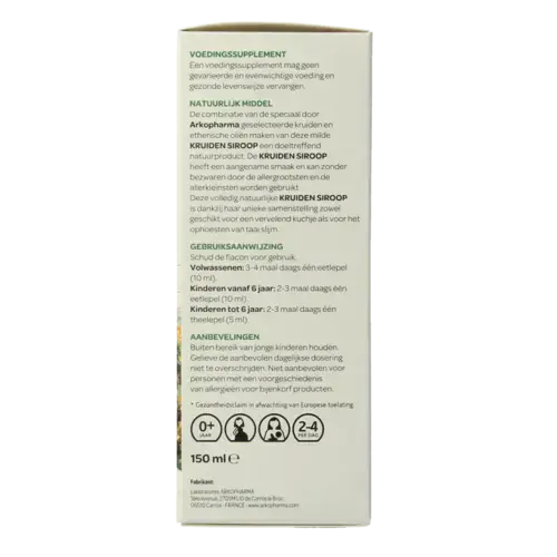 Afbeelding 2 van Arkopharma Kruidensiroop 150 milliliter