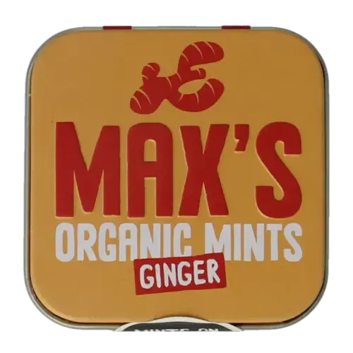 Max mints Ginger blikje vierkant bio 35 gram