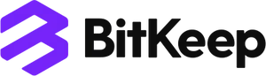 A purple hexagon-shaped B symbol, followed by the black text "BitKeep"