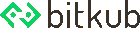 Two green diamond shapes with a side missing and a dot in the middle, arranged roughly in an infinity shape, followed by the text "bitkub" in black lowercase