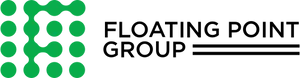 A 4x4 square of green dots, with some connected to form an "F". Following that is "Floating Point Group" in black, with two underlines underneath "Point"