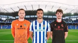 Three men model variations on uniform tops with the IQONIQ logo