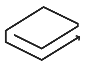 An arrow forming the shape of a book