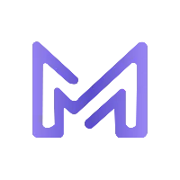 A purple M