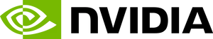 A green and white spiral, next to black text that says Nvidia