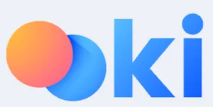 Two overlapping circles, one orange and one blue, with "ki" after in blue