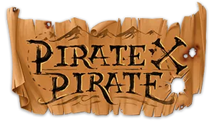 "Pirate X Pirate" written on what appears to be a piece of aged parchment with holes in it