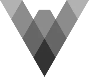 由深浅不一的灰色钻石组成的 V