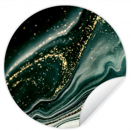 Behangcirkel - Marmerlook - Goud - Groen - Glitter - Design - Marmer