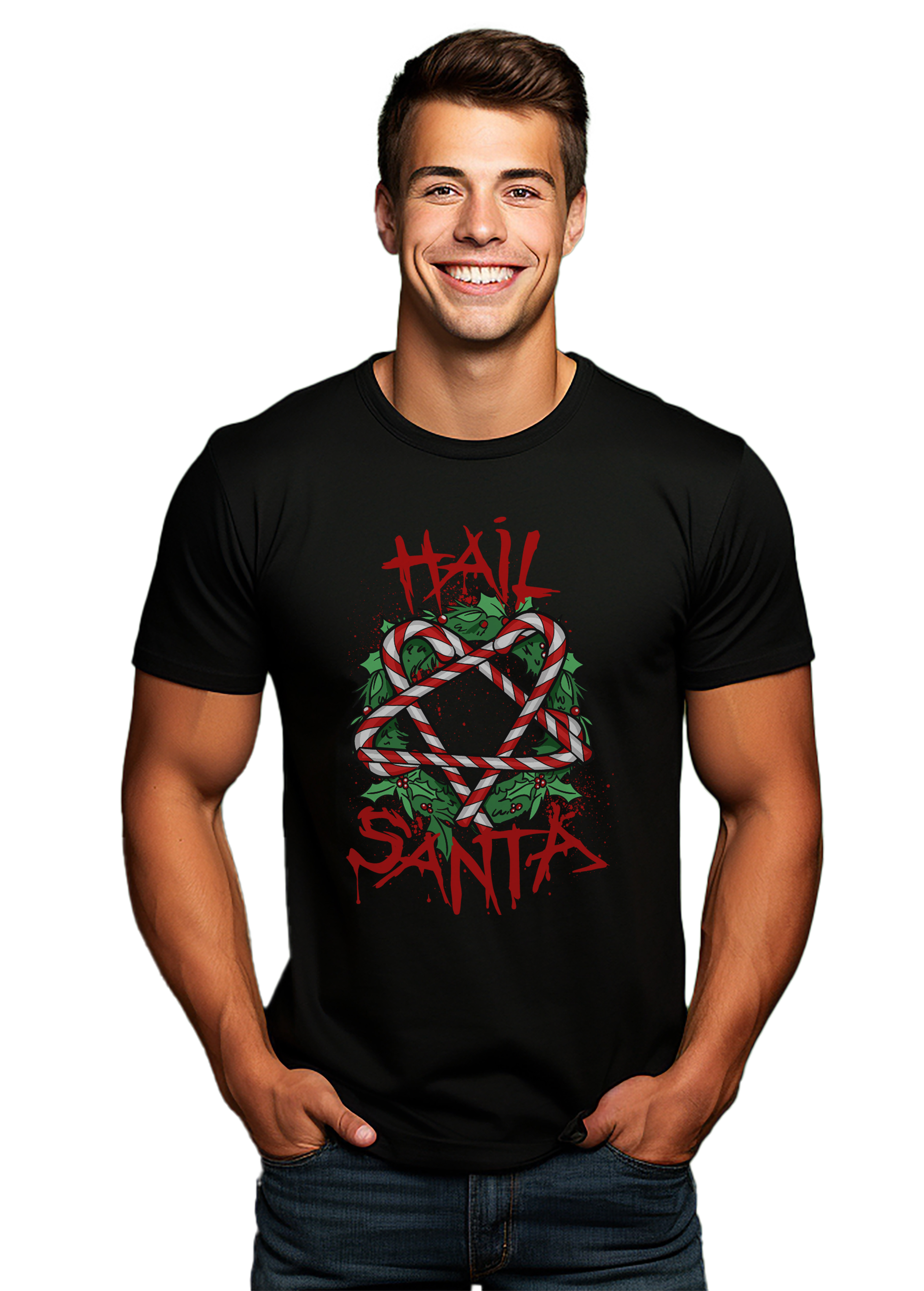 PrintBar Hail Santa T-Shirt - lustig und festlich! Urlaubsfreude damit verbreiten - Bild 24 von 58
