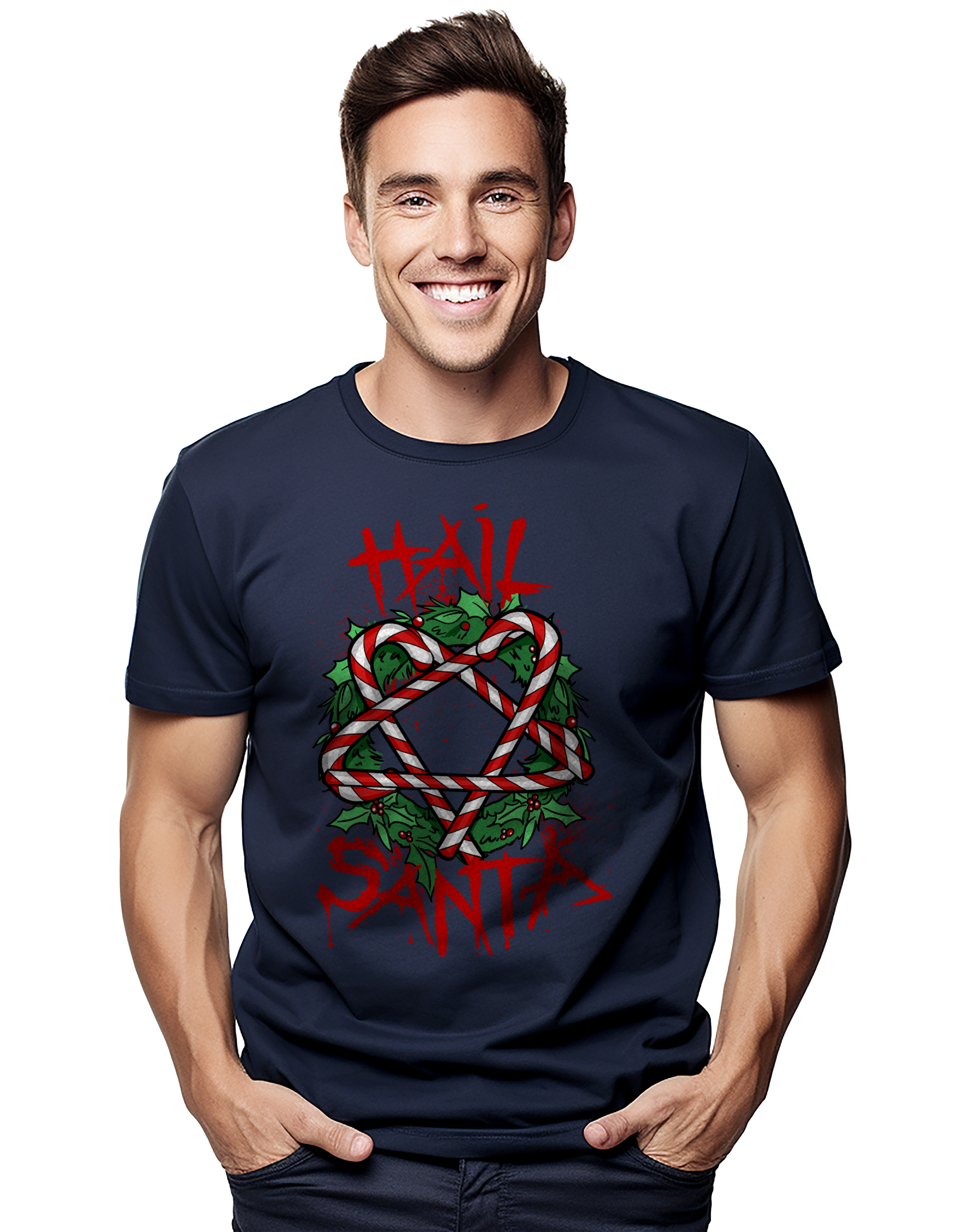 PrintBar Hail Santa T-Shirt - lustig und festlich! Urlaubsfreude damit verbreiten - Bild 38 von 58