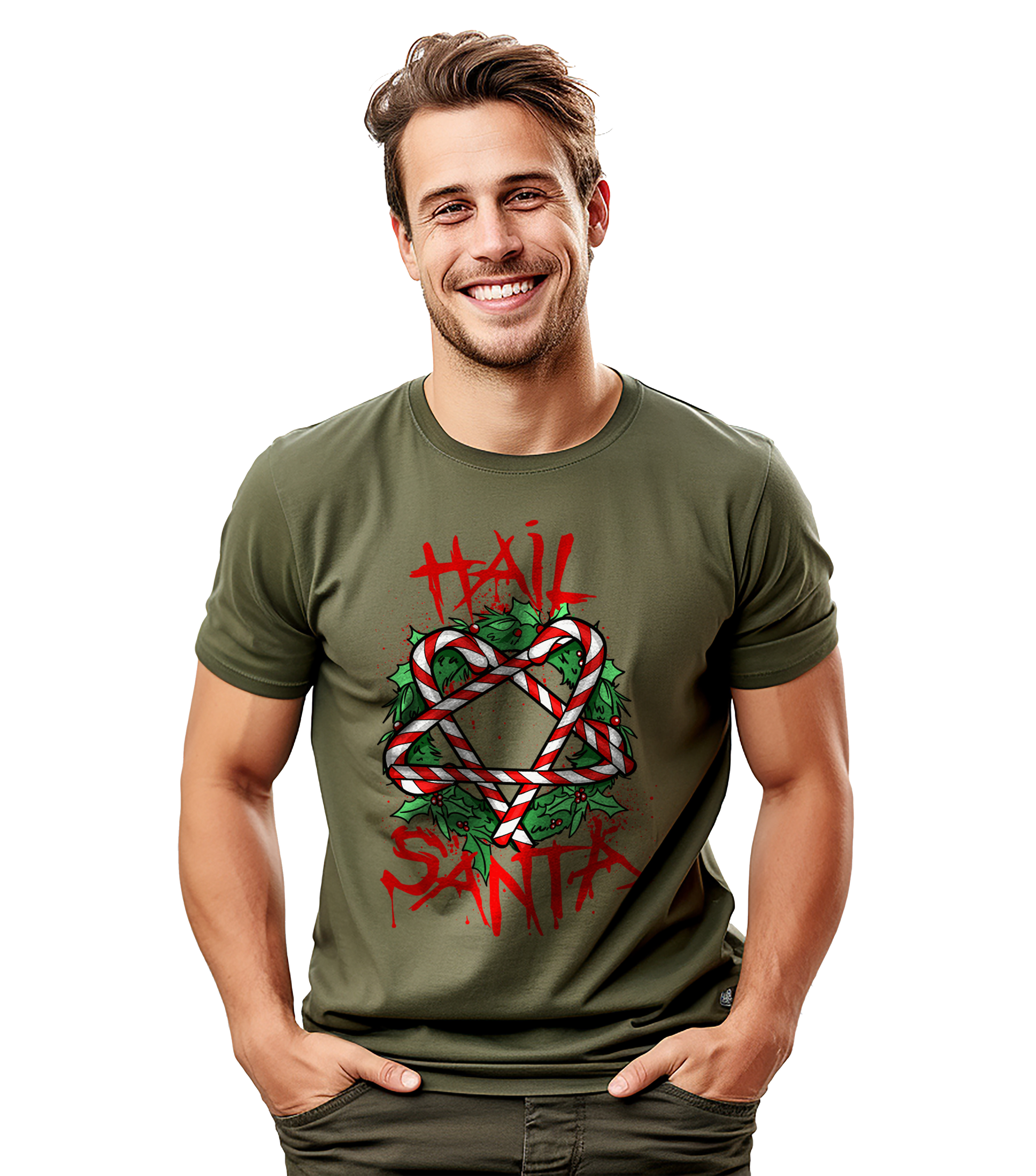 PrintBar Hail Santa T-Shirt - lustig und festlich! Urlaubsfreude damit verbreiten - Bild 45 von 58
