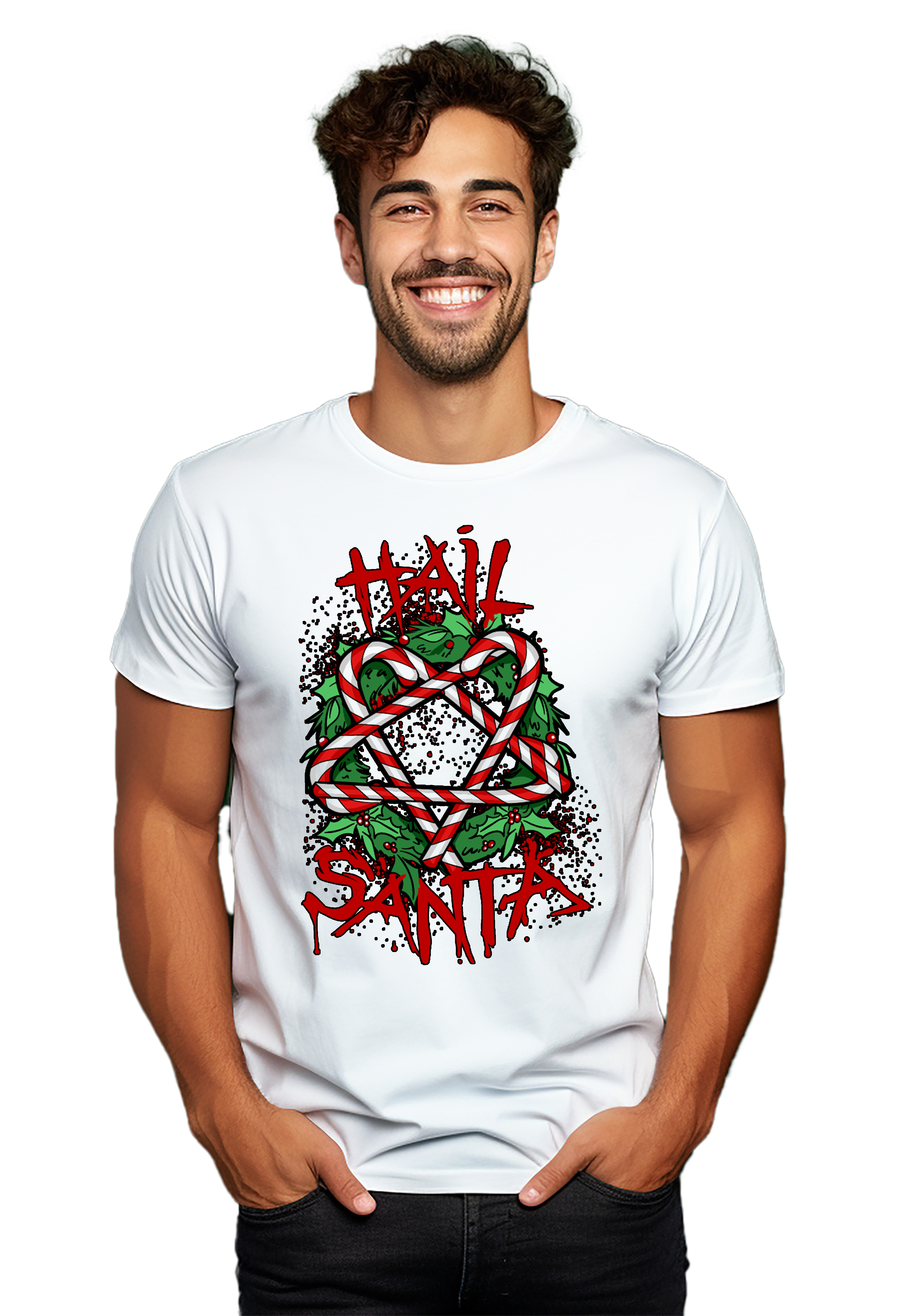 PrintBar Hail Santa T-Shirt - lustig und festlich! Urlaubsfreude damit verbreiten - Bild 52 von 58