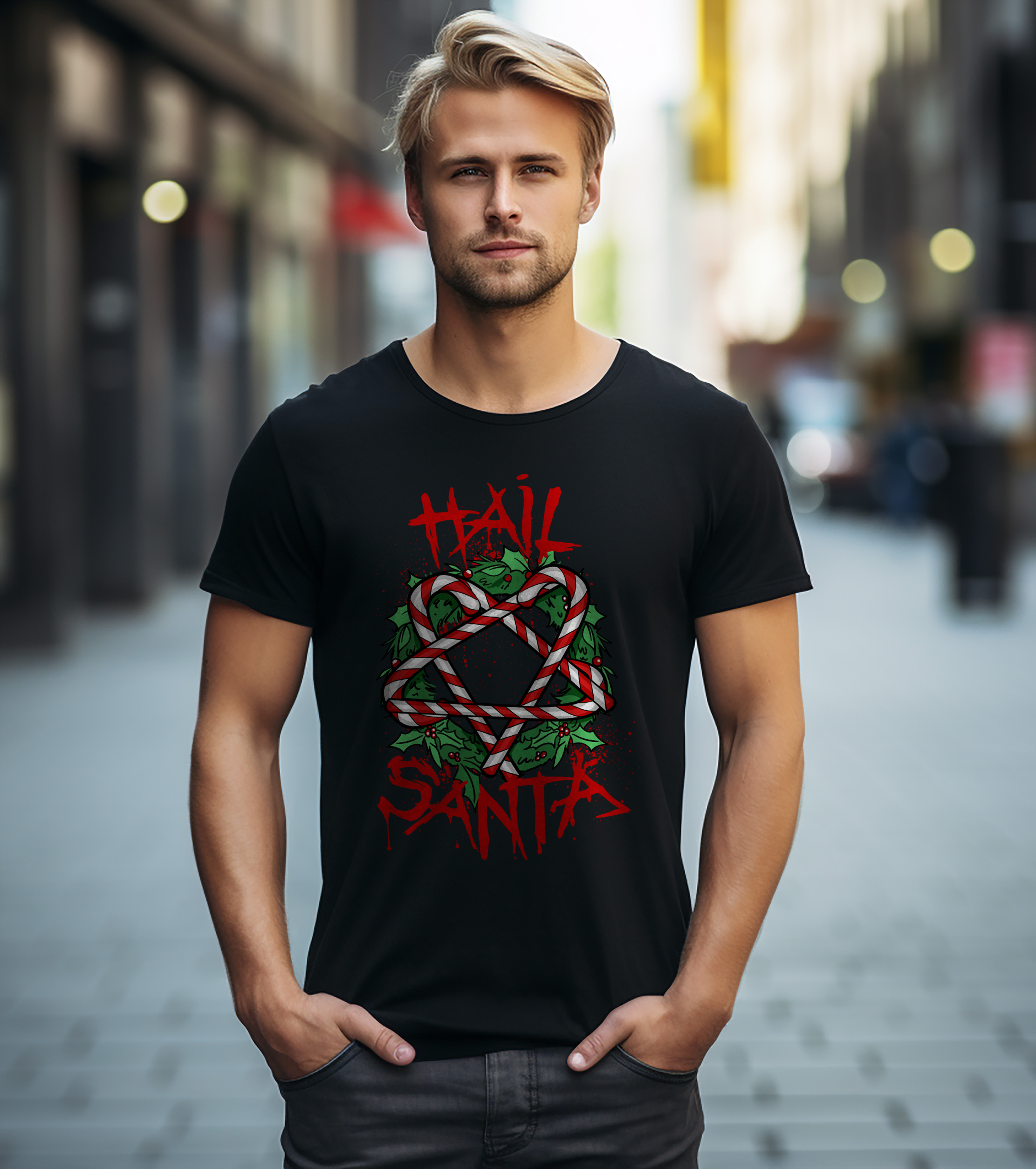 PrintBar Hail Santa T-Shirt - lustig und festlich! Urlaubsfreude damit verbreiten - Bild 25 von 58