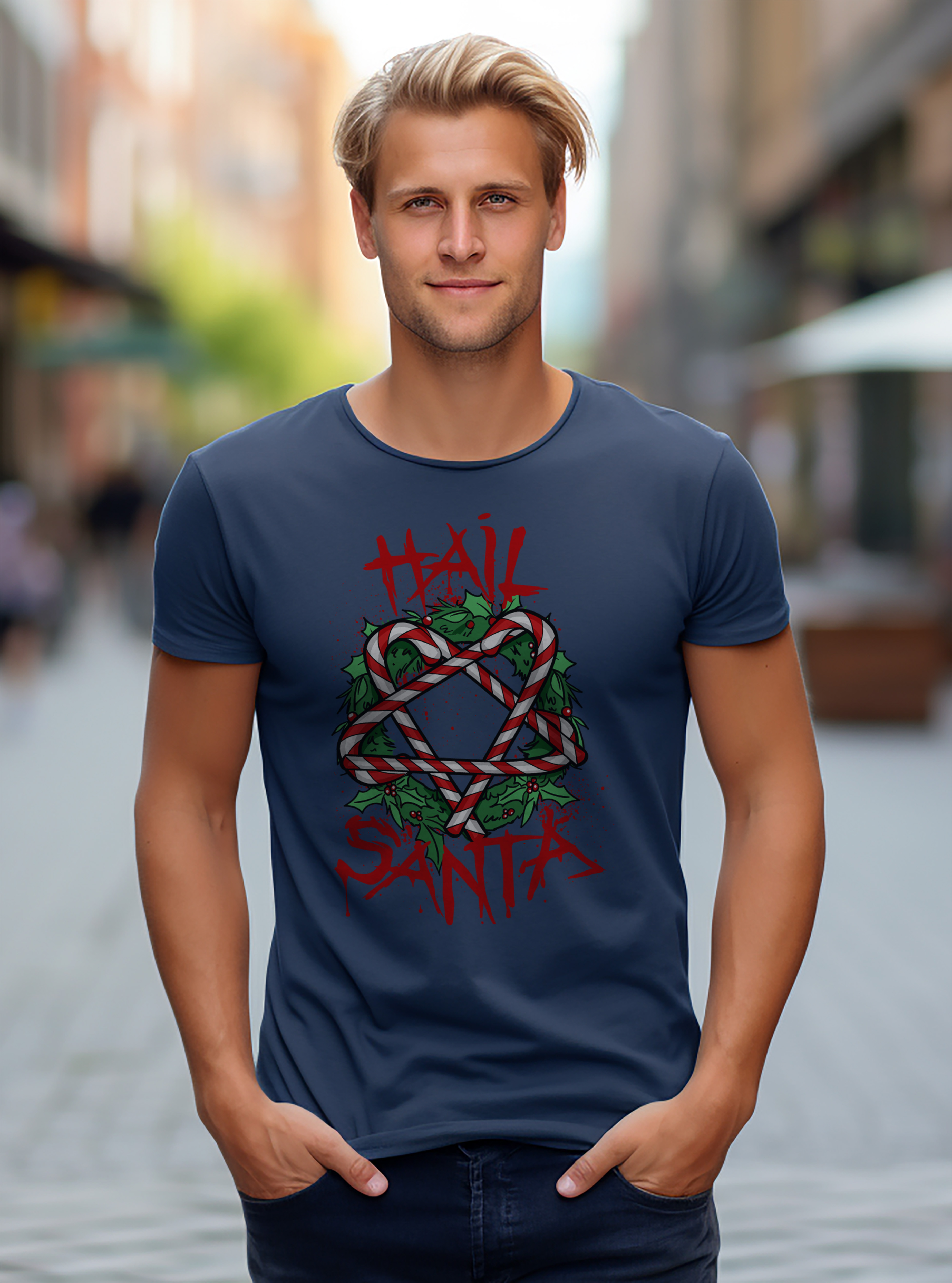 PrintBar Hail Santa T-Shirt - lustig und festlich! Urlaubsfreude damit verbreiten - Bild 39 von 58