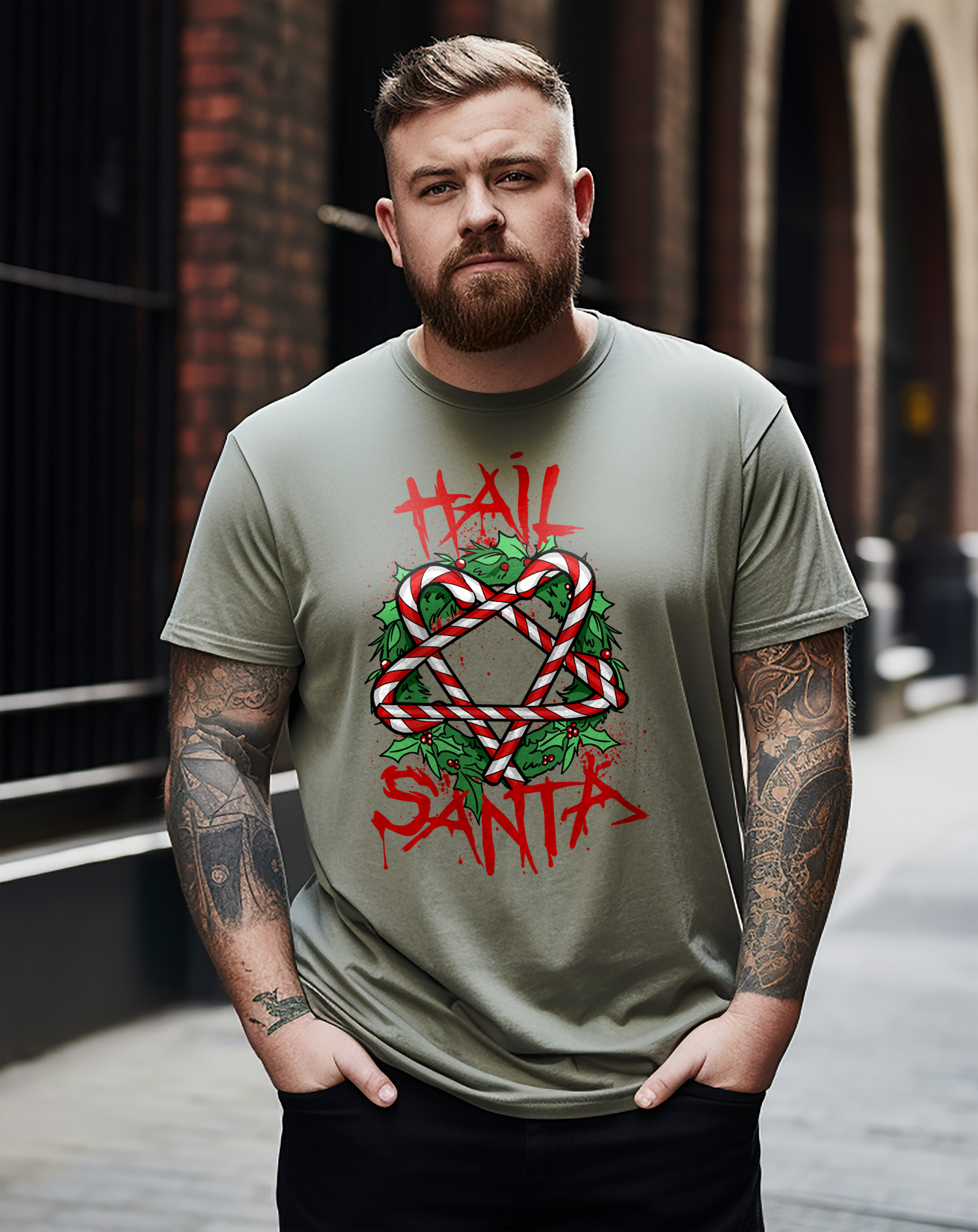 PrintBar Hail Santa T-Shirt - lustig und festlich! Urlaubsfreude damit verbreiten - Bild 46 von 58