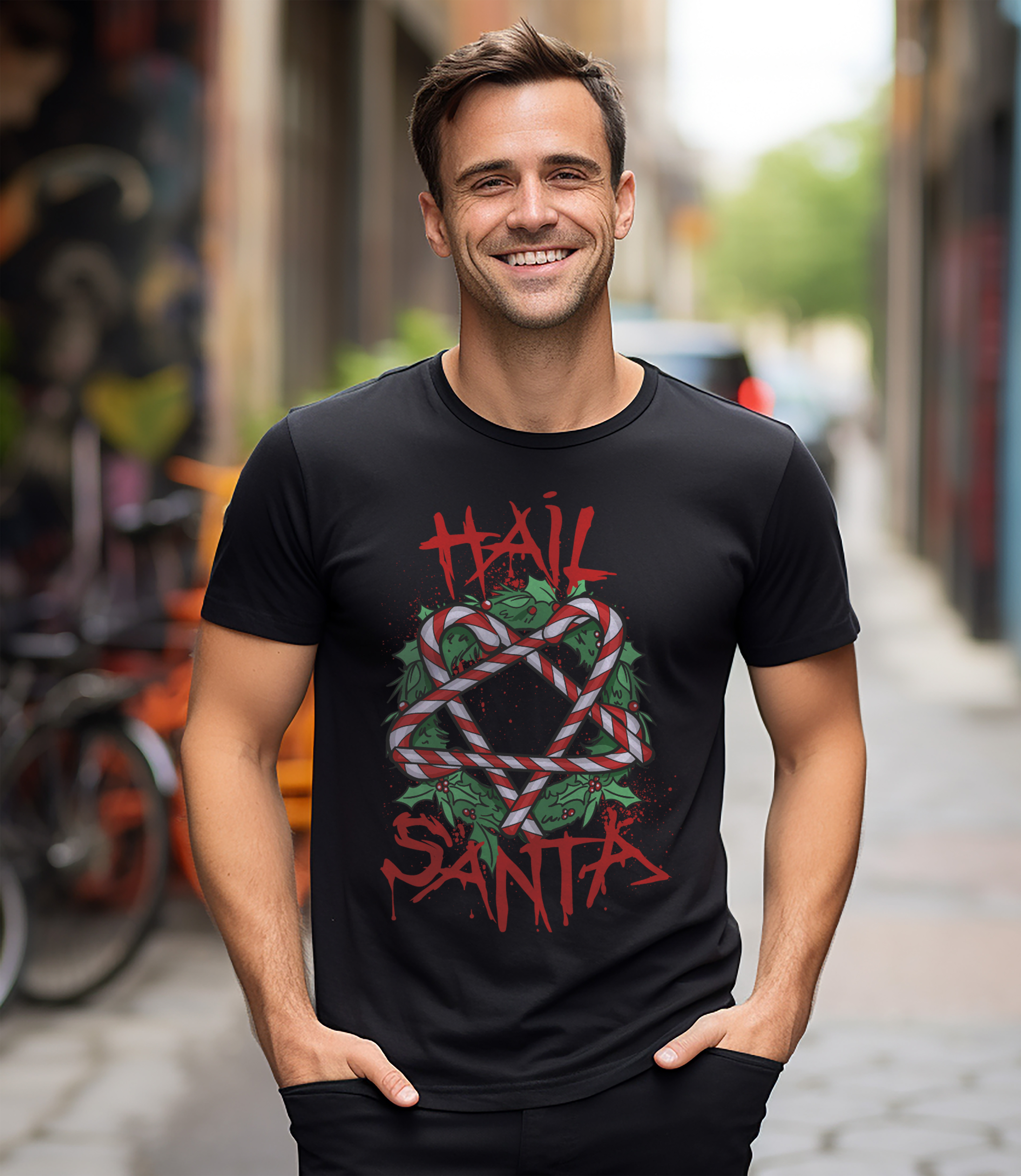 PrintBar Hail Santa T-Shirt - lustig und festlich! Urlaubsfreude damit verbreiten - Bild 26 von 58
