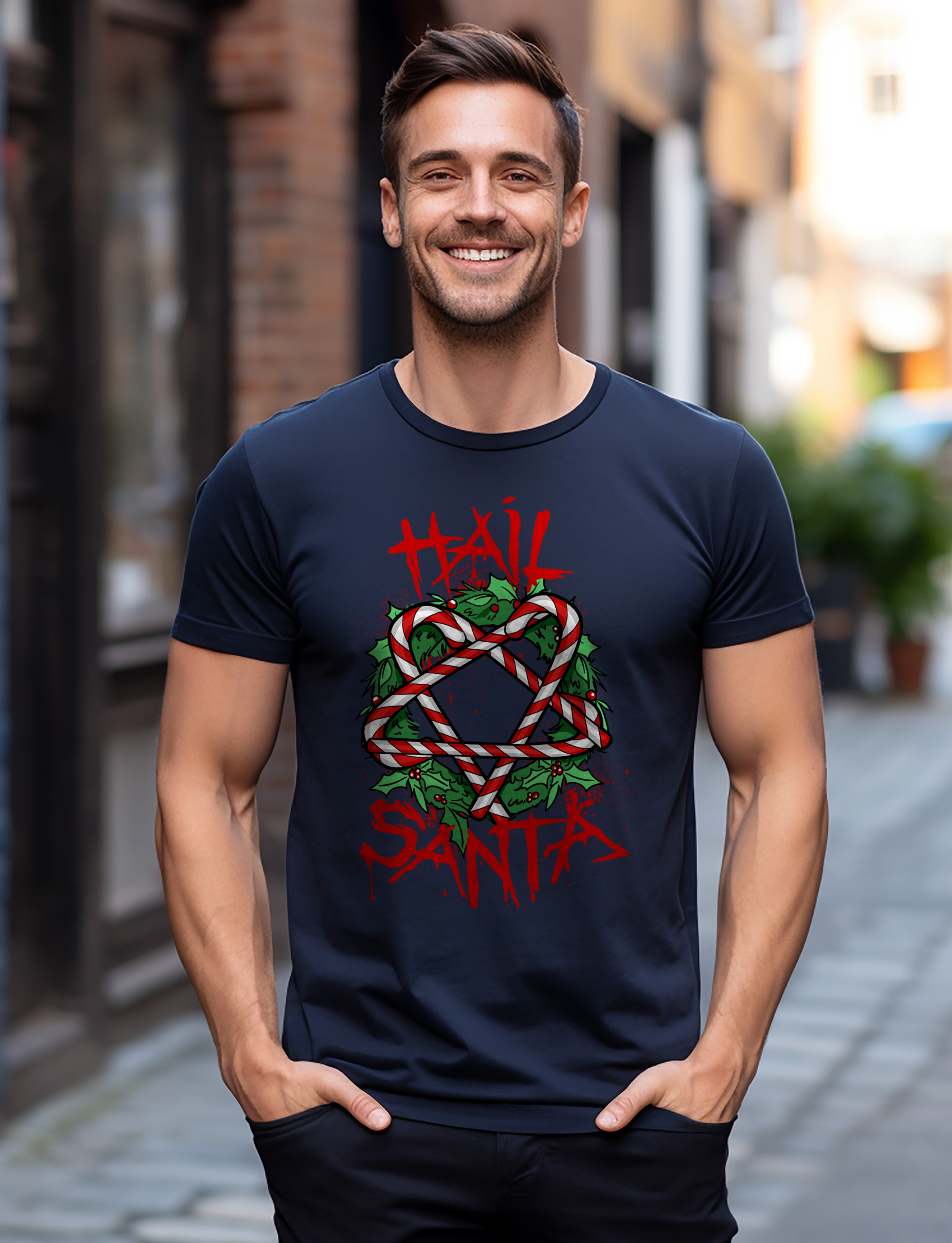 PrintBar Hail Santa T-Shirt - lustig und festlich! Urlaubsfreude damit verbreiten - Bild 40 von 58