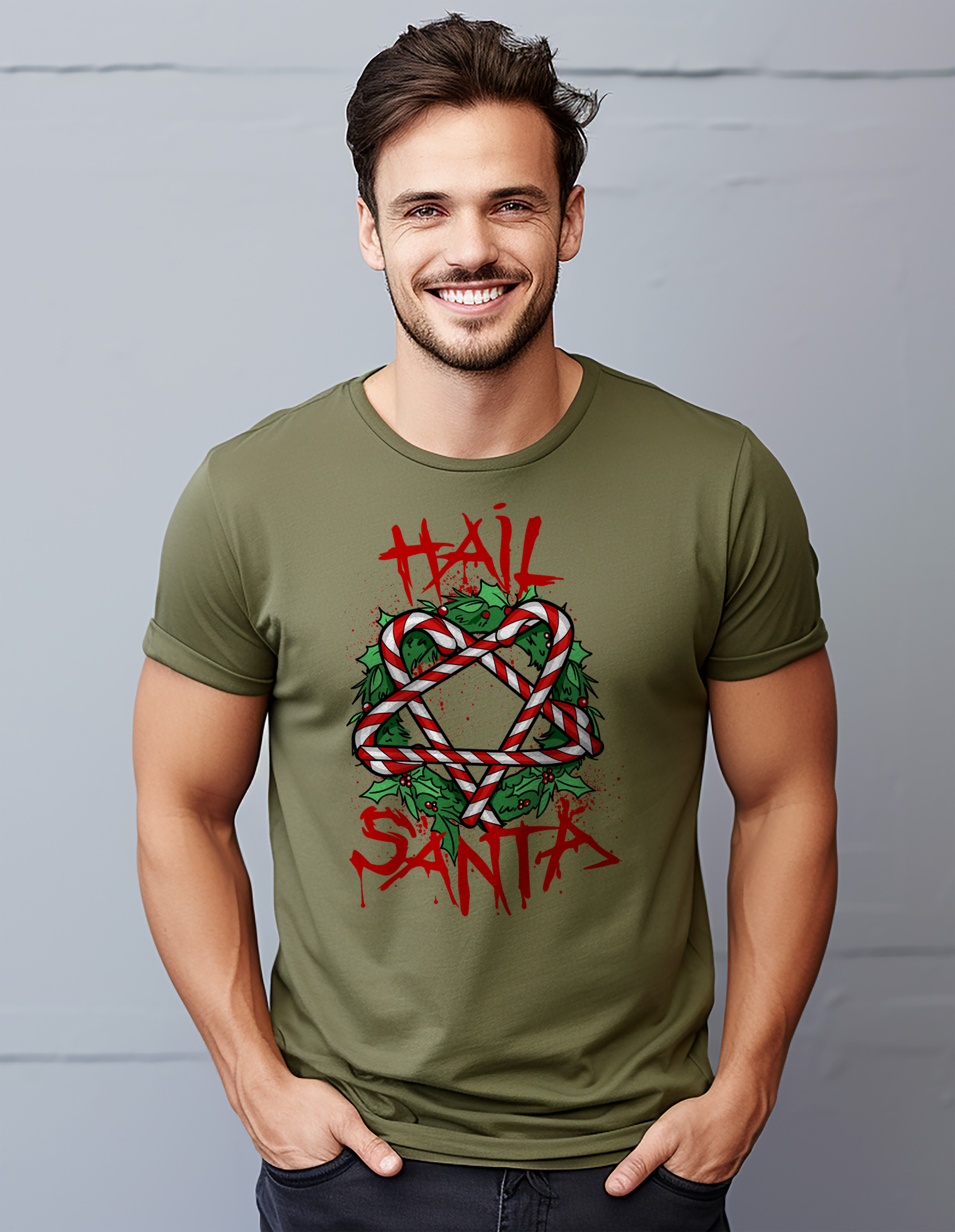 PrintBar Hail Santa T-Shirt - lustig und festlich! Urlaubsfreude damit verbreiten - Bild 47 von 58