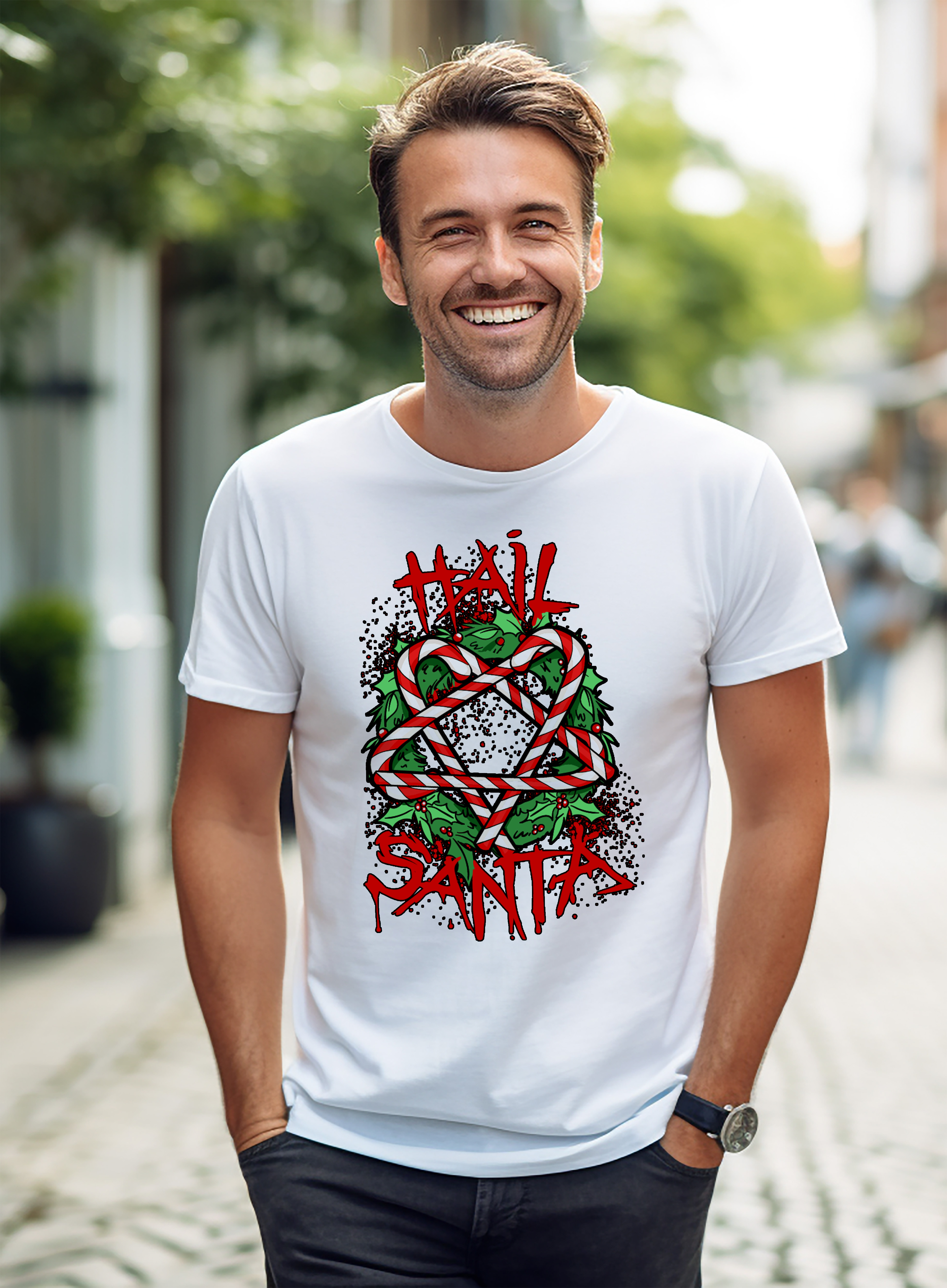 PrintBar Hail Santa T-Shirt - lustig und festlich! Urlaubsfreude damit verbreiten - Bild 54 von 58
