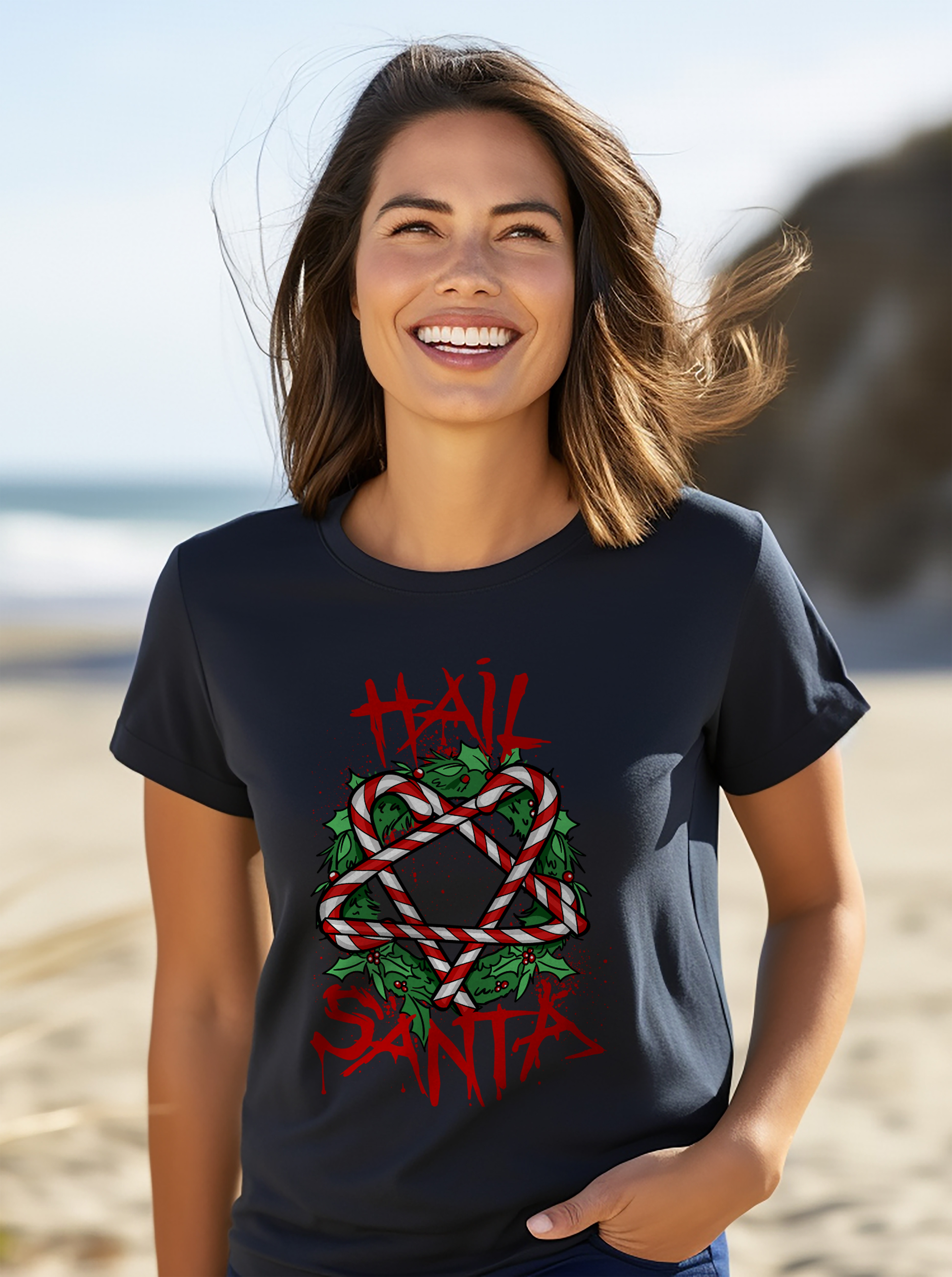 PrintBar Hail Santa T-Shirt - lustig und festlich! Urlaubsfreude damit verbreiten - Bild 41 von 58