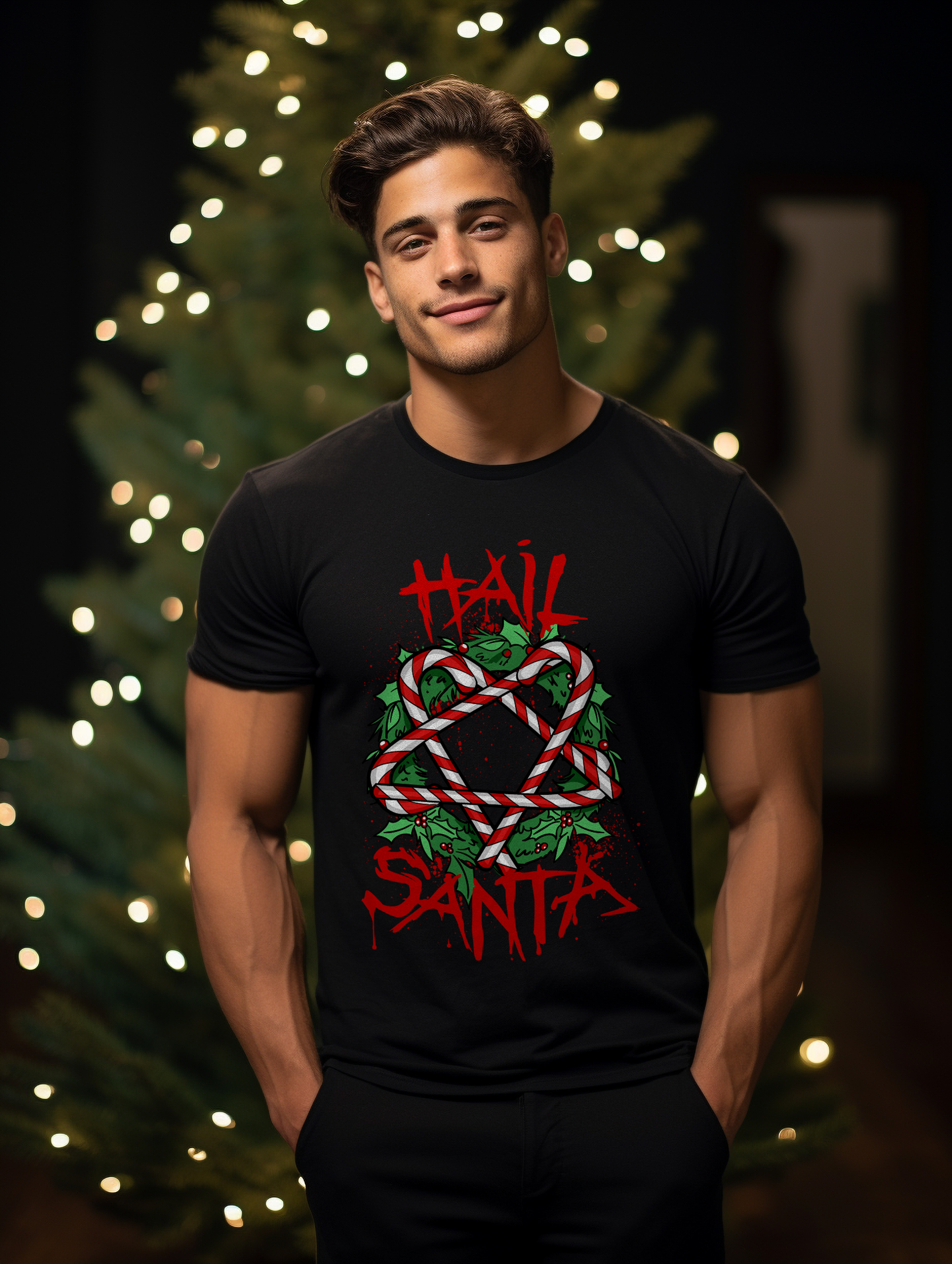 PrintBar Hail Santa T-Shirt - lustig und festlich! Urlaubsfreude damit verbreiten - Bild 28 von 58