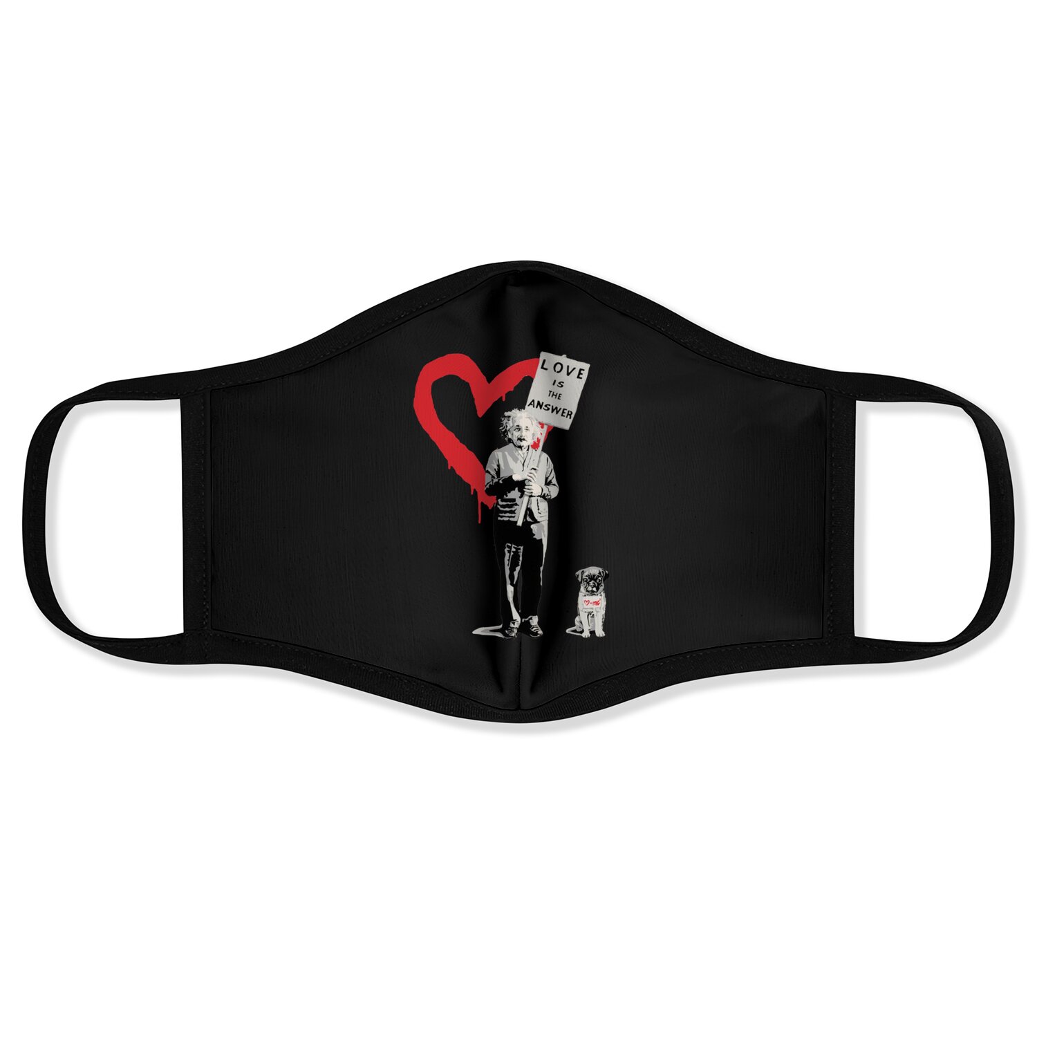 Banksy Einstein Love Is The Answer - Banksy - Face Masks