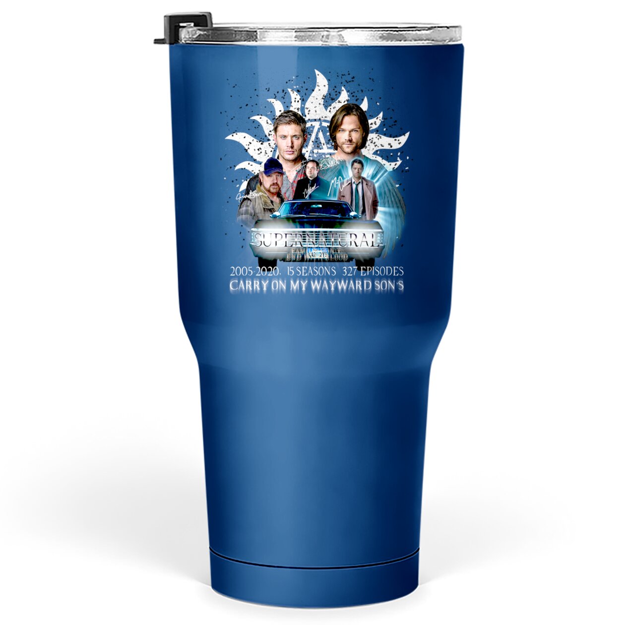 Limited Edition Supernatural Family Don't End With Blood 4 W Signed W2 - Limited Edition Supernatural Family Don - Tumblers 30 Oz